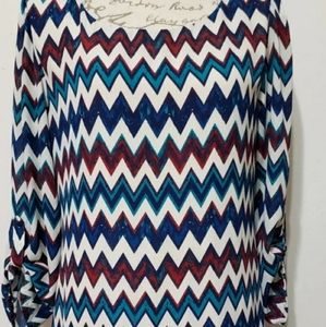 Large 3/4 Sleeve Chevron Dress
